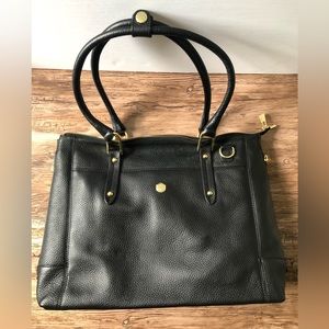 POPPY BARLEY Handbag BLACK pebbled leather 16”x11”x5”